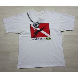 Vintage 90s Red Stripe Lager Beer Promo T-Shirt Men's (XL) Jamaica Scuba Diving